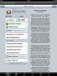 cydia op een iPad met jailbreak