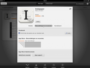 App Store iPad: Facebook integratie