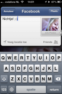 iOS 6: foto's naar Facebook sturen