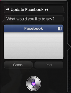 Siri op de iPad: Facebook updaten