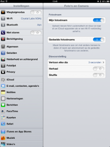 iOS 6: gedeelde fotostream aanzetten