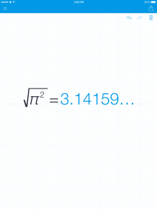 Pi kan gewoon berekend worden met MyScript Calculator