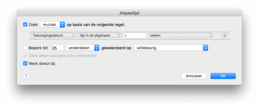 iTunes slimme afspeellijst: deze week toegevoegd