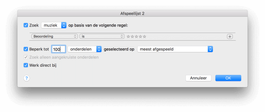 iTunes slimme afspeellijst: wacht