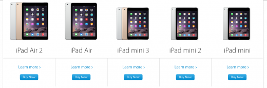 De iPad edities van 2014