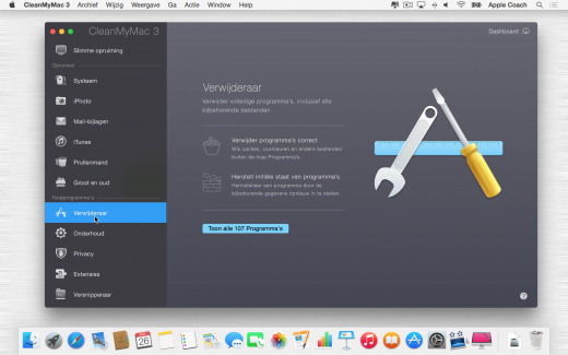 Gebruik de verwijderaar in CleanMyMac 3 om apps volledig te verwijderen