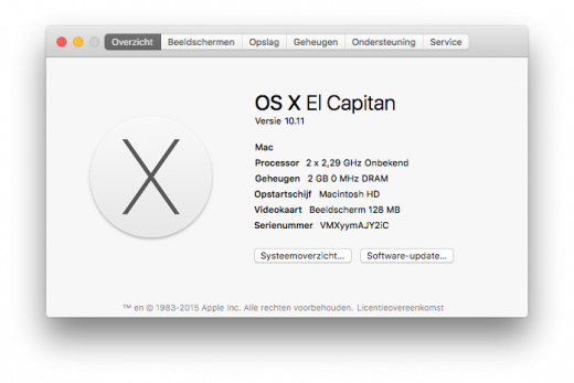 El Capitan, OS X 10.11, heeft dezelfde systeemeisen als voorganger OS X 10.10 Yosemite