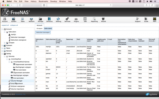 Je kunt de volledige FreeNAS installatie eenvoudige beheren via de lokale website
