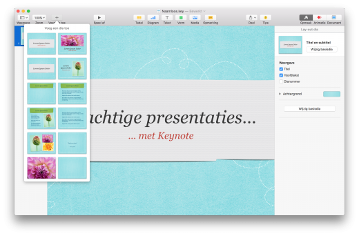 Maak prachtige presentaties met iWork's Keynote