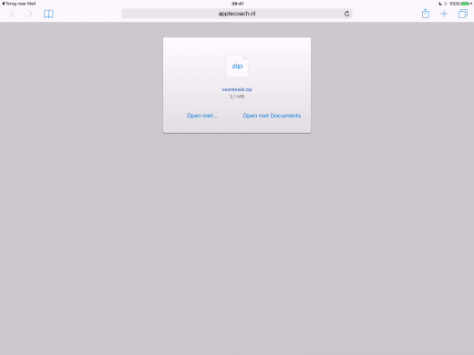 Een ZIP downloaden in Safari op de iPad