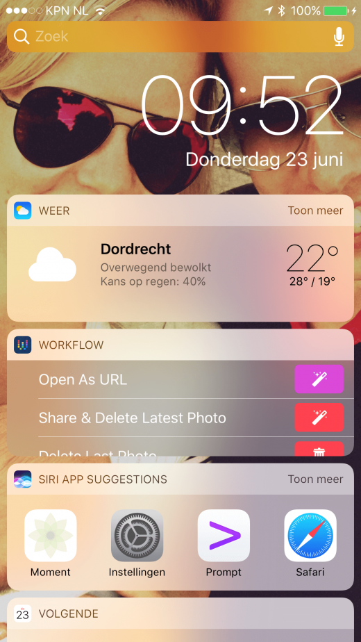 Widgets op het thuisscherm geven je direct relevante informatie, of snelle toegang tot bepaalde acties