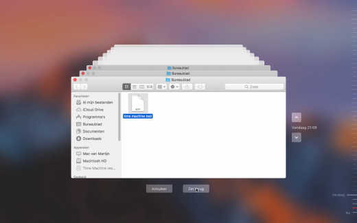Time Machine gebruiken om bestanden terug te halen