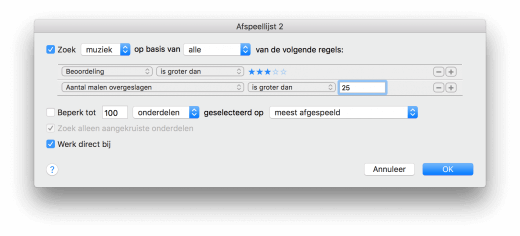 iTunes slimme afspeellijst: opnieuw beoordelen