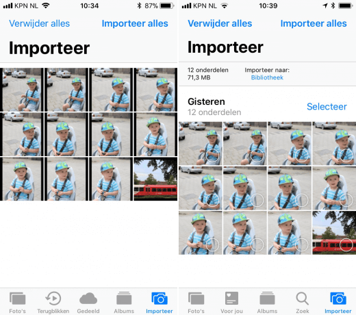 Naast elkaar het oude scherm van iOS 11 (links) en de nieuwe methode van iOS 12 (rechts)