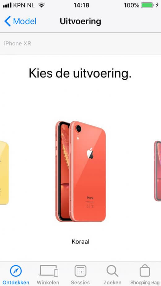 Bestel je favoriete iPhone via de Apple Store app