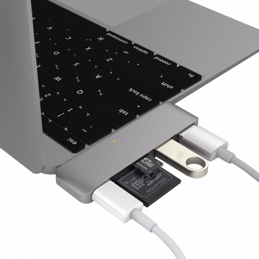 Gebruik de HyperDrive om gelijk verschillende aansluitingen beschikbaar te krijgen via 1 USB-C Poort